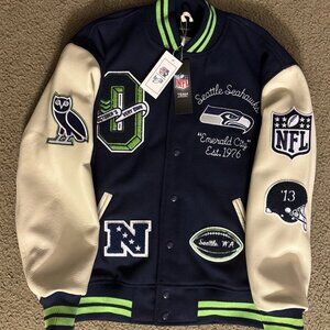 OVO x NFL Seattle Seahawks Varsity Jacket Size M & XXXL